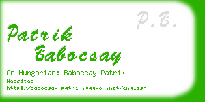 patrik babocsay business card